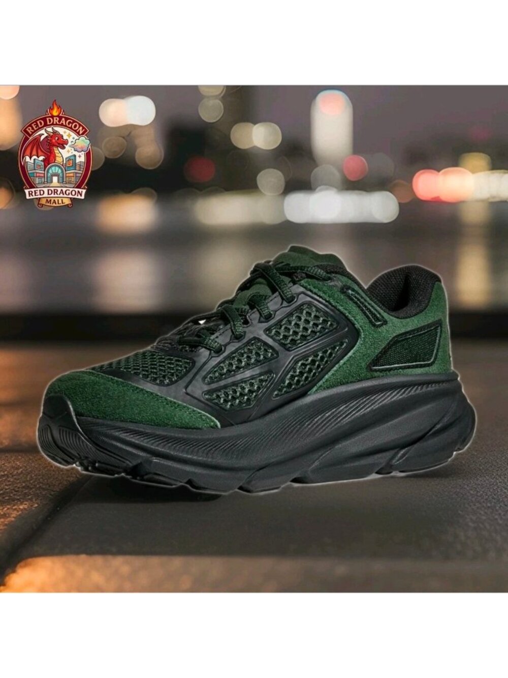 Hoka One One Clifton One9 1155370 FSTG Black Green Forest - Men's 8.5 Women 9.5